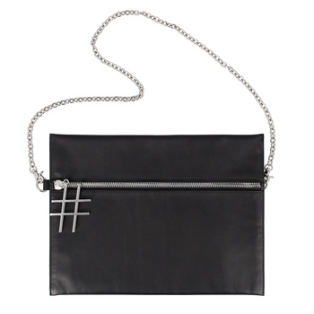 DUDU Czarna damska torba na ramię z łańcuszkiem z prawdziwej skóry Elegancki cienki design z zamkiem błyskawicznym