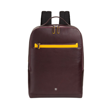 DUDU Skórzany plecak na laptopa dla mężczyzn, antykradzieżowy elegancki plecak z podwójnym zamkiem błyskawicznym, torba na urządzenie, do pracy, do podróży z paskiem na kółkach