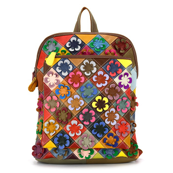 Damski designerski kolorowy plecak w mozaikę
