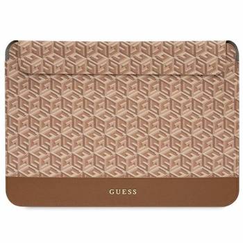 Guess Sleeve GUCS14HGCFSEW 14" brązowy/brown GCube Stripes