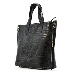 Piękna duża torebka skórzana modny shopper bag