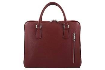 Skórzana torba na laptopa Casual - Czerwona 