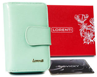 Skórzany portfel damski  z zatrzaskiem Lorenti