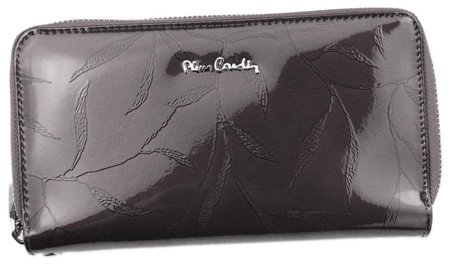 Duży damski portfel skóra liście Pierre Cardin