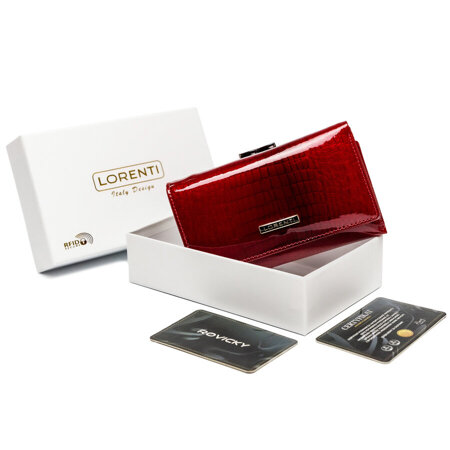 Kompaktowy portfel z lakierowanej skóry - Lorenti