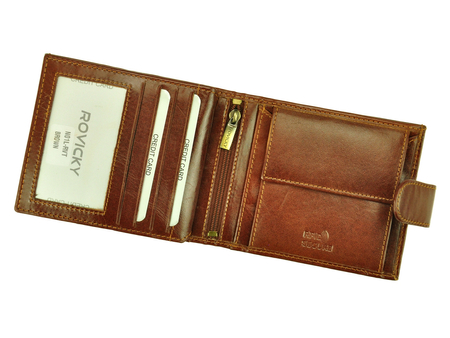 Skórzany męski portfel Rovicky N01L-RVT RFID